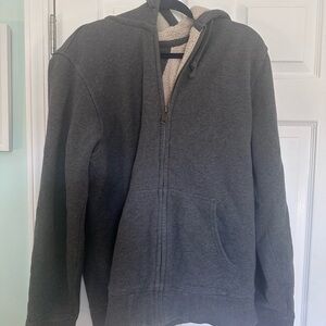 *TALL* Eddie Bauer LT Men's Charcoal  Zip-Up hoodie